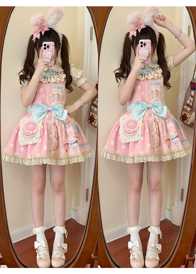 Mewroco~Frost Sugar Sweetheart~Lolita Cute Daily Strappy Dress   