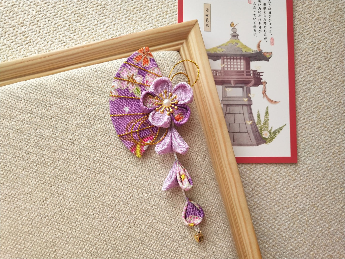 (BFM)Xuanji~Wa Lolita Headdress Sakura Fan Lolita Accessory Purple Sakura  