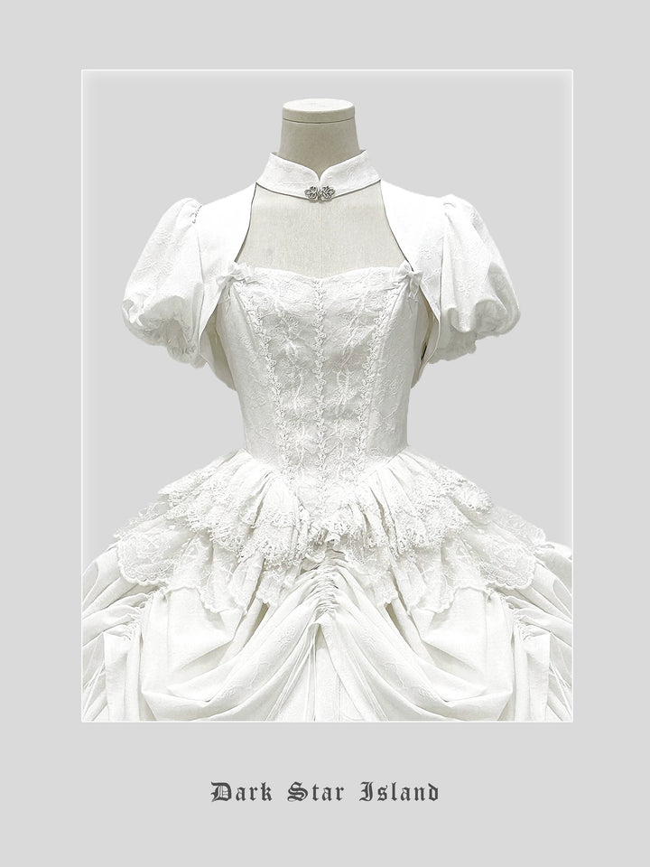 Dark Star Island~Moonlight Sanctum~Gothic Lolita Bolero Detachable Sleeves Trailing S White puffy sleeve bolero 