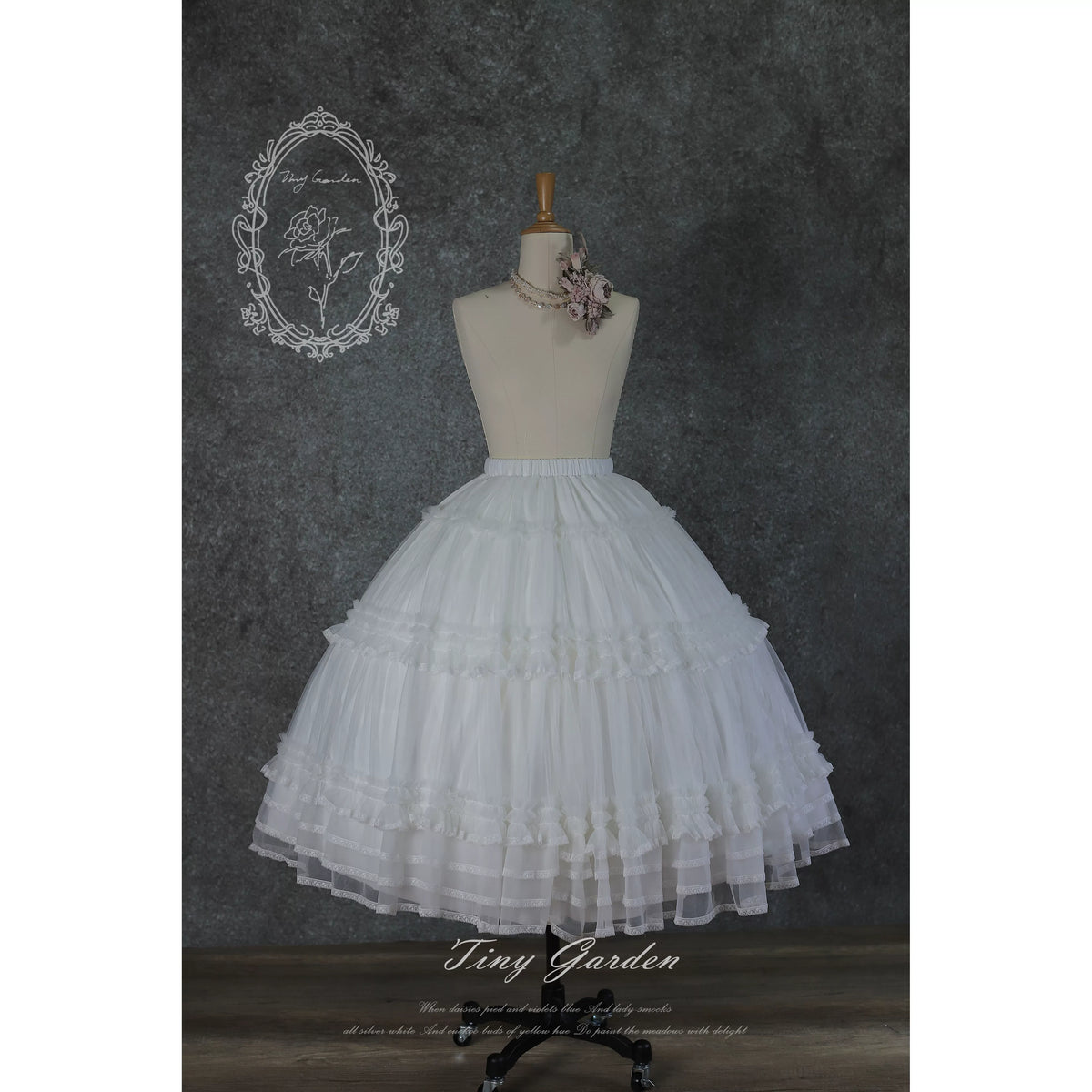 Jardin Garden - Classic Lolita Tulle Underskirt, Tiered Ruffles 45926:868467