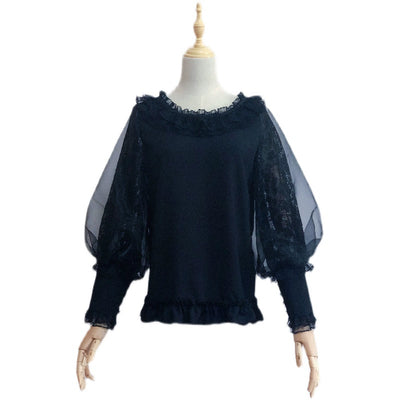 Airfreeing~Messiah~Elegant Lolita Shirt Double-layered Mutton Sleeve Blouse   
