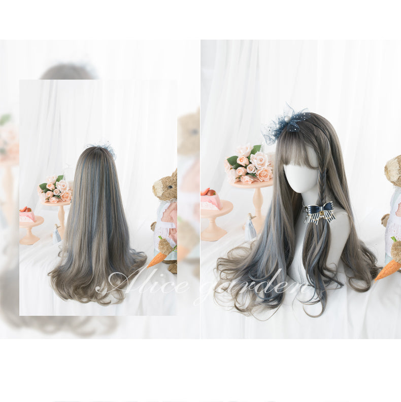 Alicegarden~Diana~Sweet Lolita Long Curly Gray Gradient Wig   