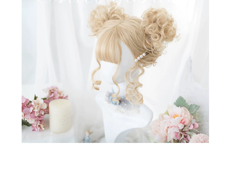 AliceGarden~To Alice~Daily Lolita Wigs Short Curly Sandy Blonde Wigs   