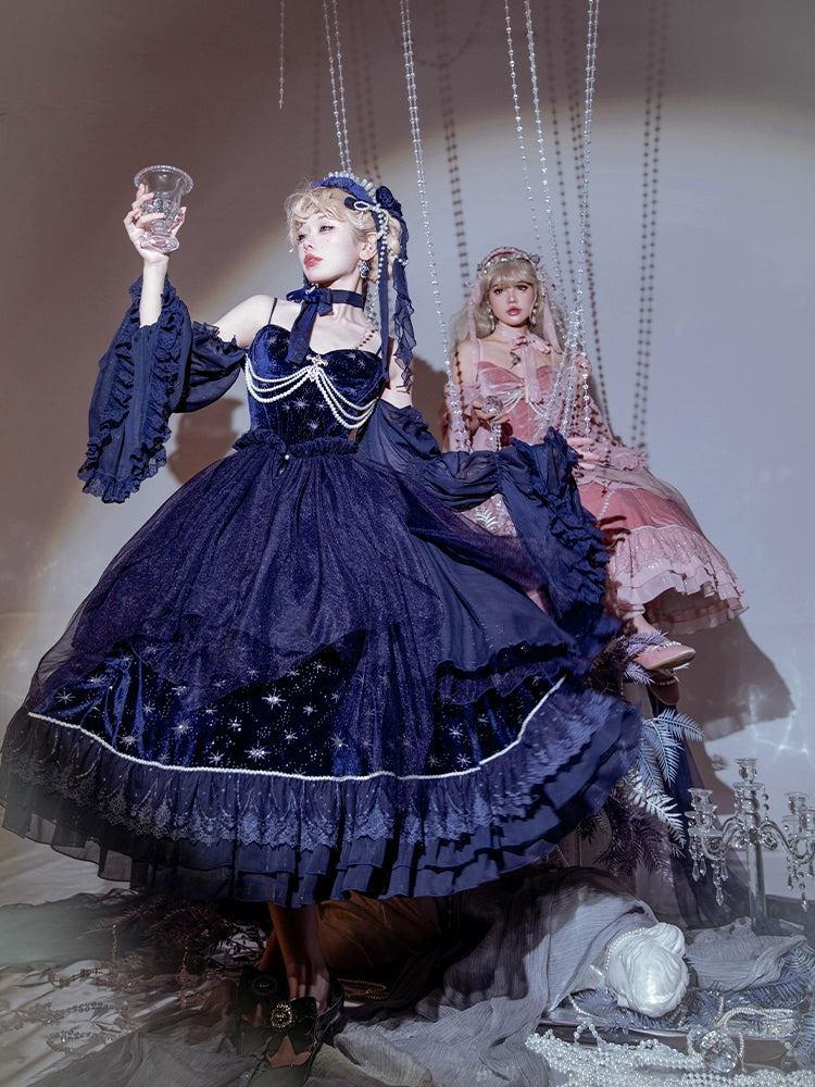 (Buyforme)ZJstory~ Atlantica Star Lolita Fishbone Corset Glamorous Mermaid Skirt   