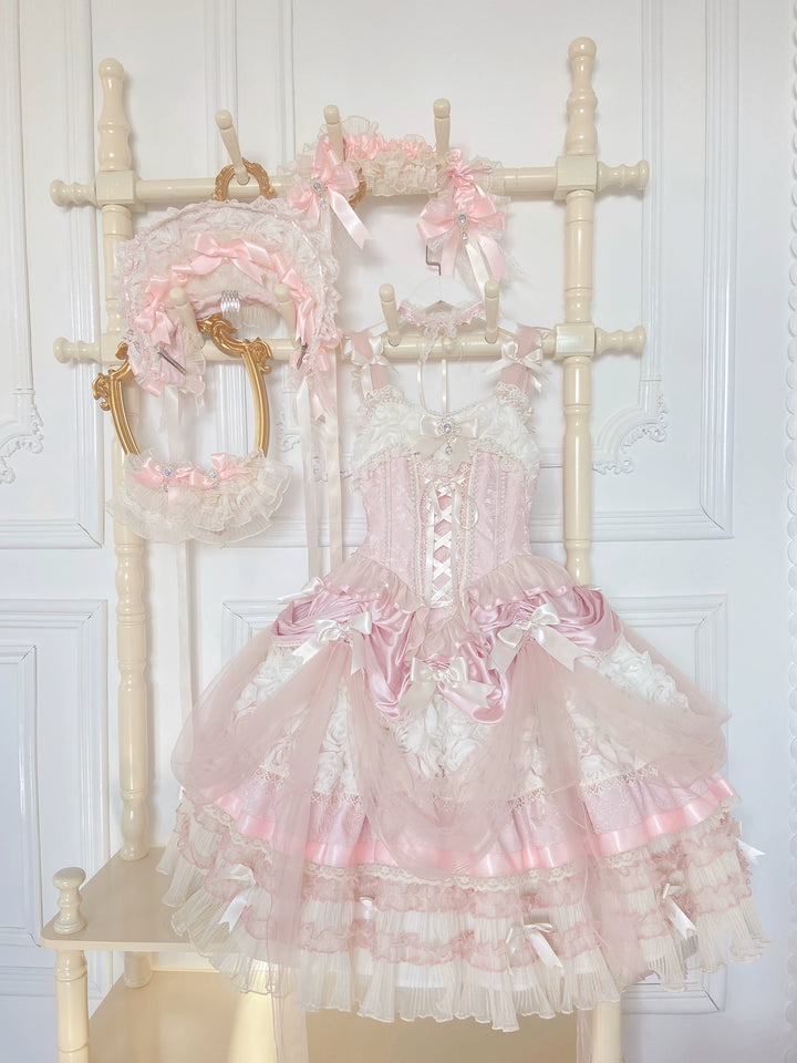 MieYe~Flowers Song~Classic Lolita JSK Dress Fishbone Dress with Tiered Skirt