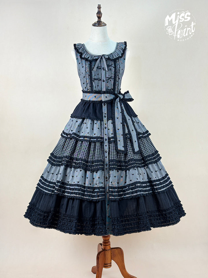 Miss Point~Garden Sunflower~Country Lolita JSK Five-Tiered Open Front Dress (2XL L M S XL XS) 42509:742443