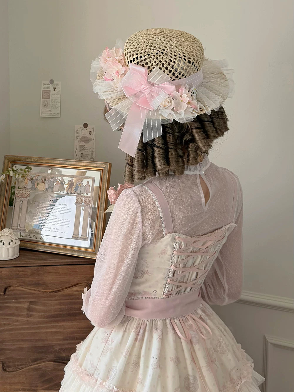 Bloom Lamb - Classic Lolita Embroidered JSK Dress, Tiered Hem 45519:851375