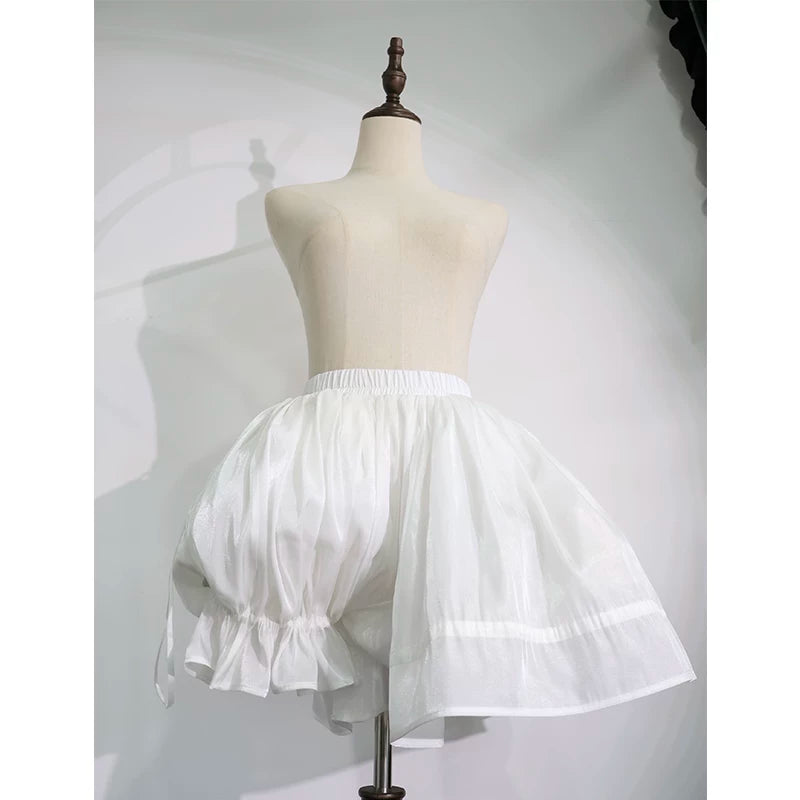 Adjustable Dual-use Lolita Bloomers and Petticoat White - High Volume Petticoat One Size
