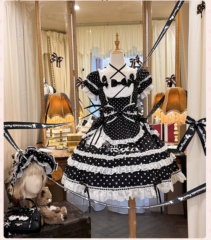 Mademoiselle Pearl~Bow Rabbit~IP Collab Sweet Lolita OP in Multiple Styles 43054:763921