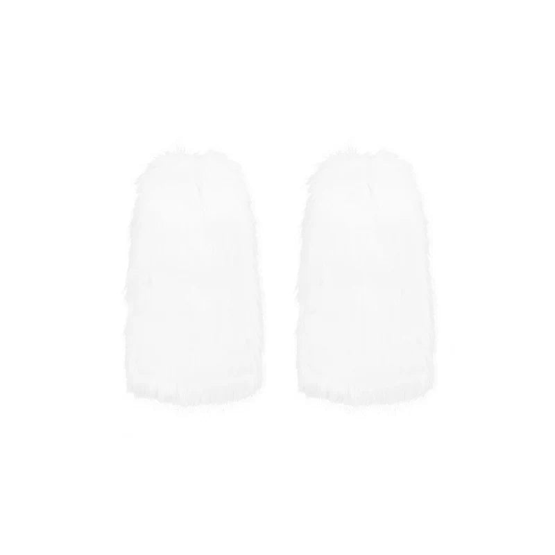 With PUJI - Snow Night Serenade - Fluffy Plaid Kawaii Lolita JSK, Reversible Cape (M) / L M S) 44279:815020