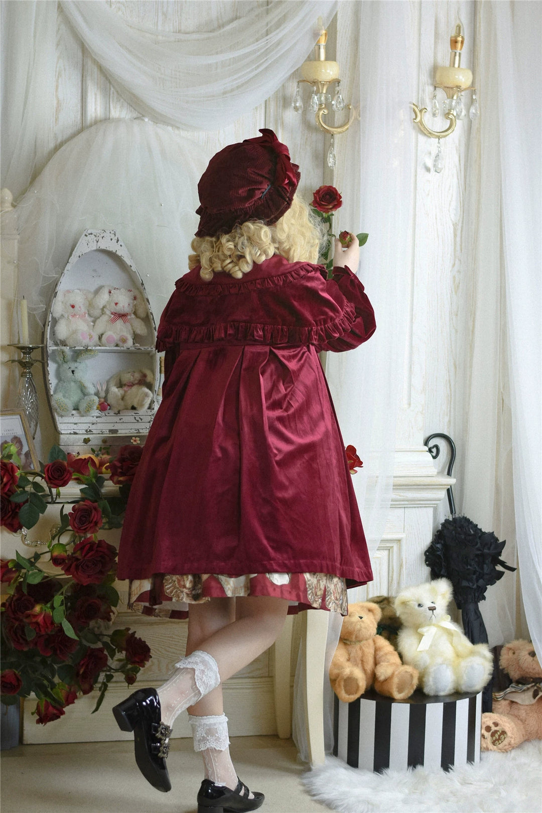 Dark Star Island~Winter Lolita Cape Velvet Antique Lolita Coat   