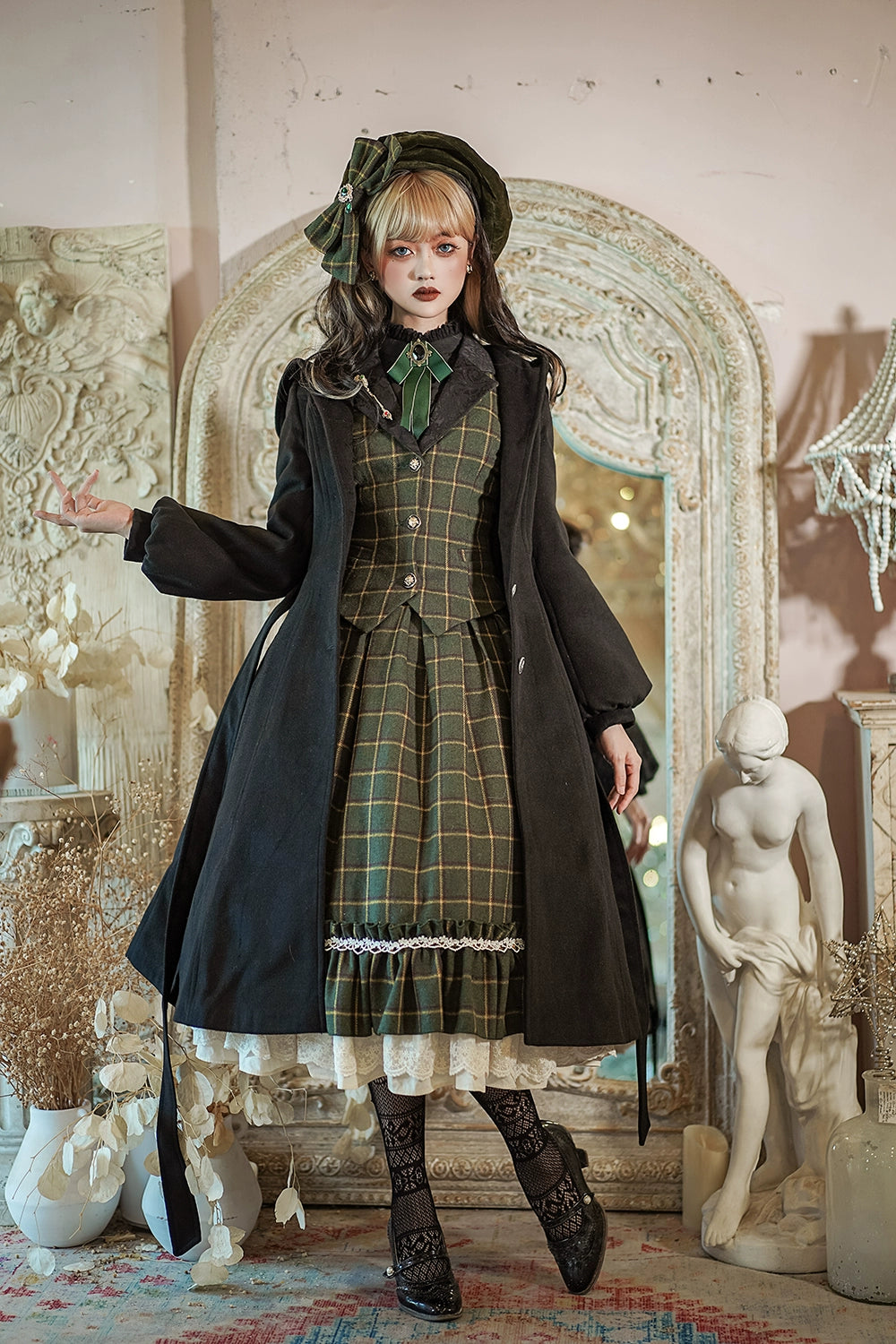 (BFM)Miss Point~Rose~Elegant Lolita Pliad Print Vest Customized 32510:385388