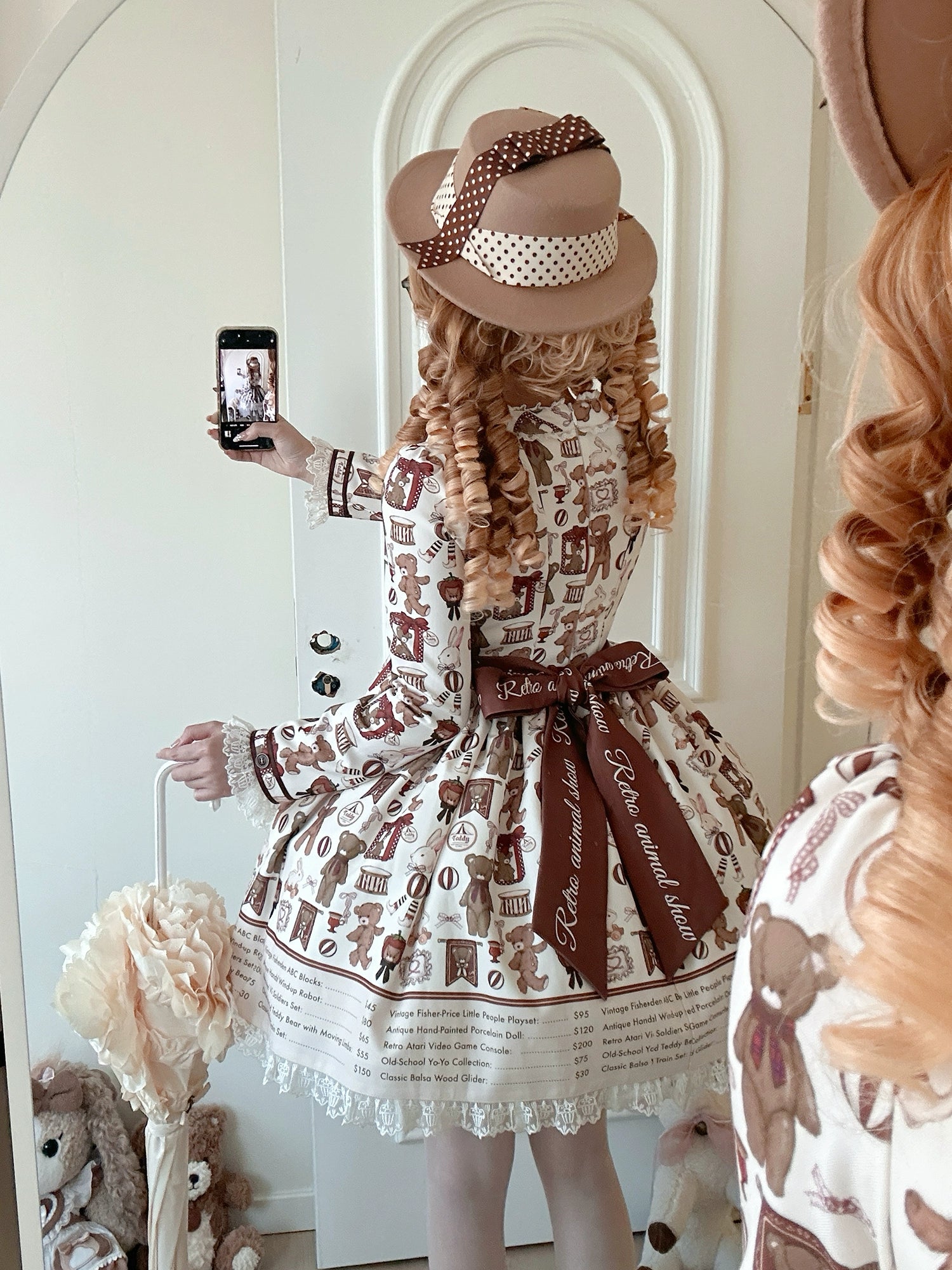 Fairyfaith - Little Bear Daily - Kawaii Lolita Embroidered JSK & OP Dress, Bear Print 44384:806203