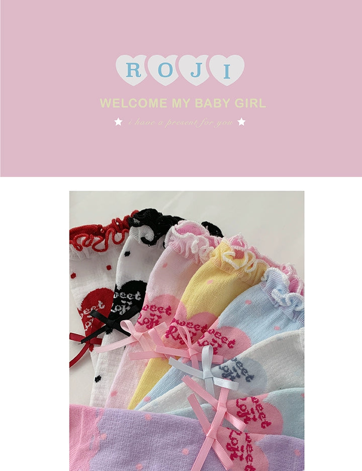 Roji Roji~Sweet Lolita Socks Cute Lolita Short Socks With Polka Dot   