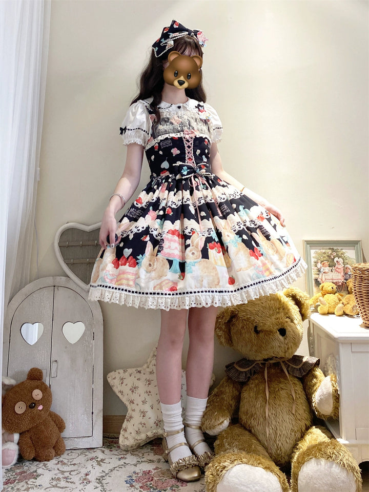 Dark Star Island~Honey Bunny Cake~Sweet Lolita JSK/OP/Strap SK/Shirt   