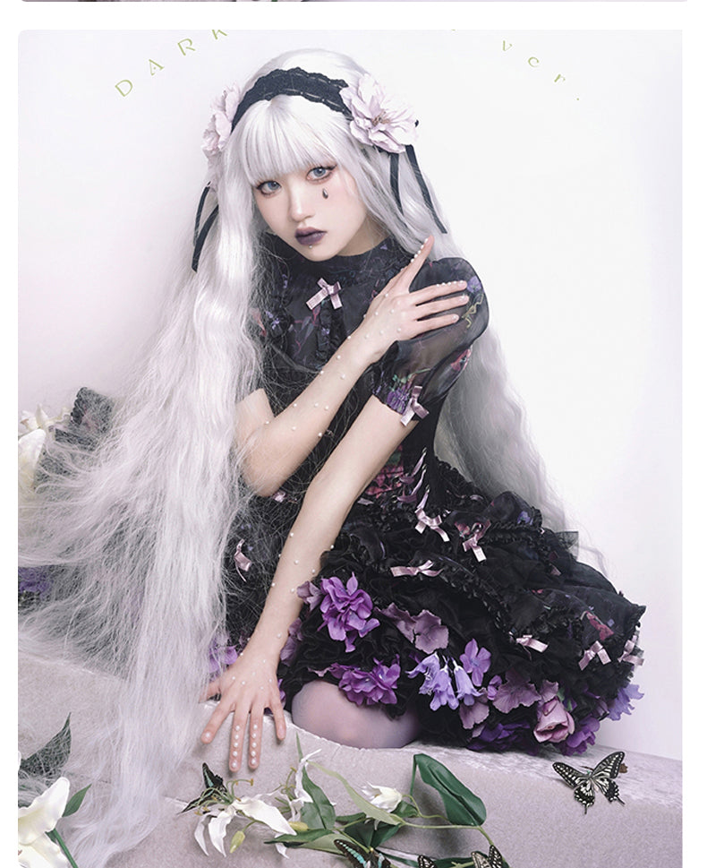 Sky Rabbit~Floral Lolita Petticoat with Detachable Trim