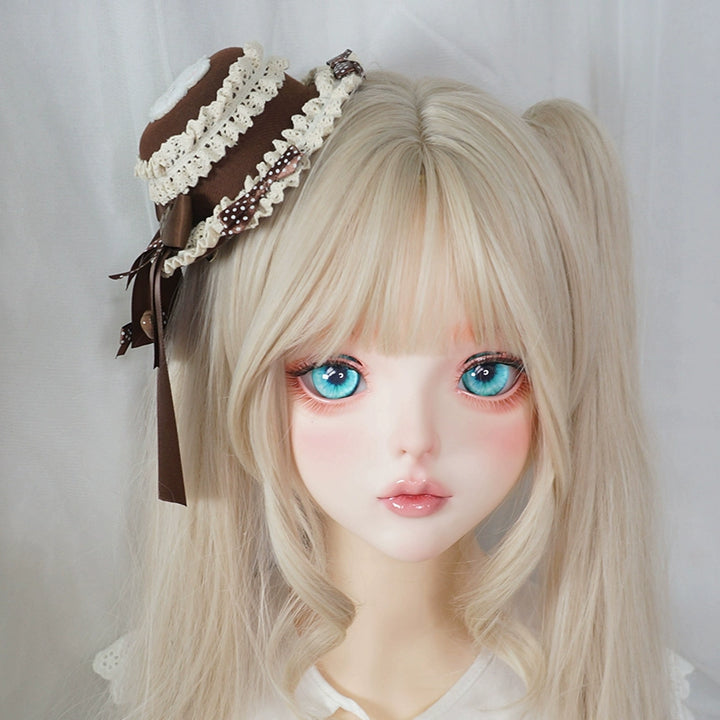 MaoJiang Handmade~Kawaii Lolita Headdress Chocolate Brown Top Hat