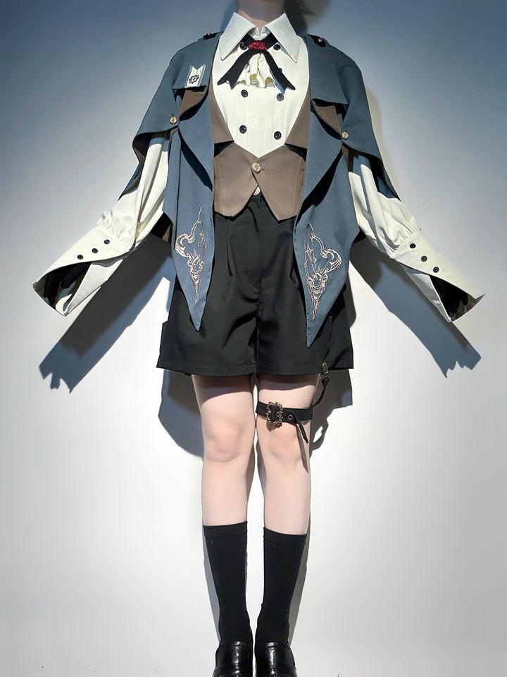 Designer's Gift~Narrative Poem~Ouji Lolita Shorts Suit with Shirt Cape and Vest