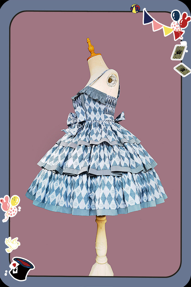 Infanta~Cloth Cat~Kawaii Lolita JSK Multi-Color Tiered Ruffles Dress 42774:753087