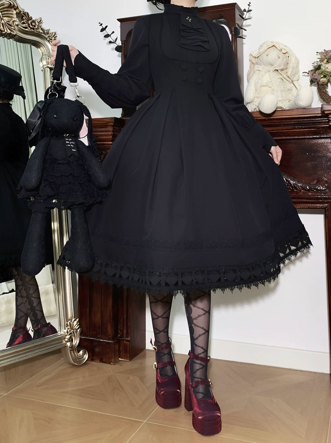 Serenade - Bust-Supporting Elegant Lolita JSK Dress, Three Length Styles
