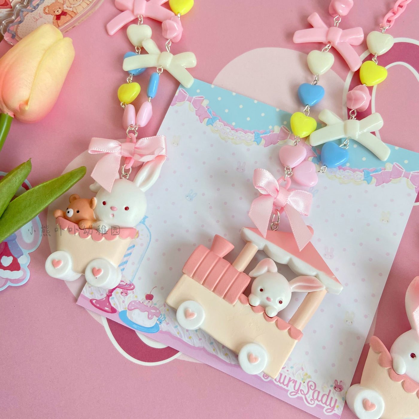 Bear Doll~Sweet Lolita Rabbit Necklace  Sweater Chain JK Accessories   