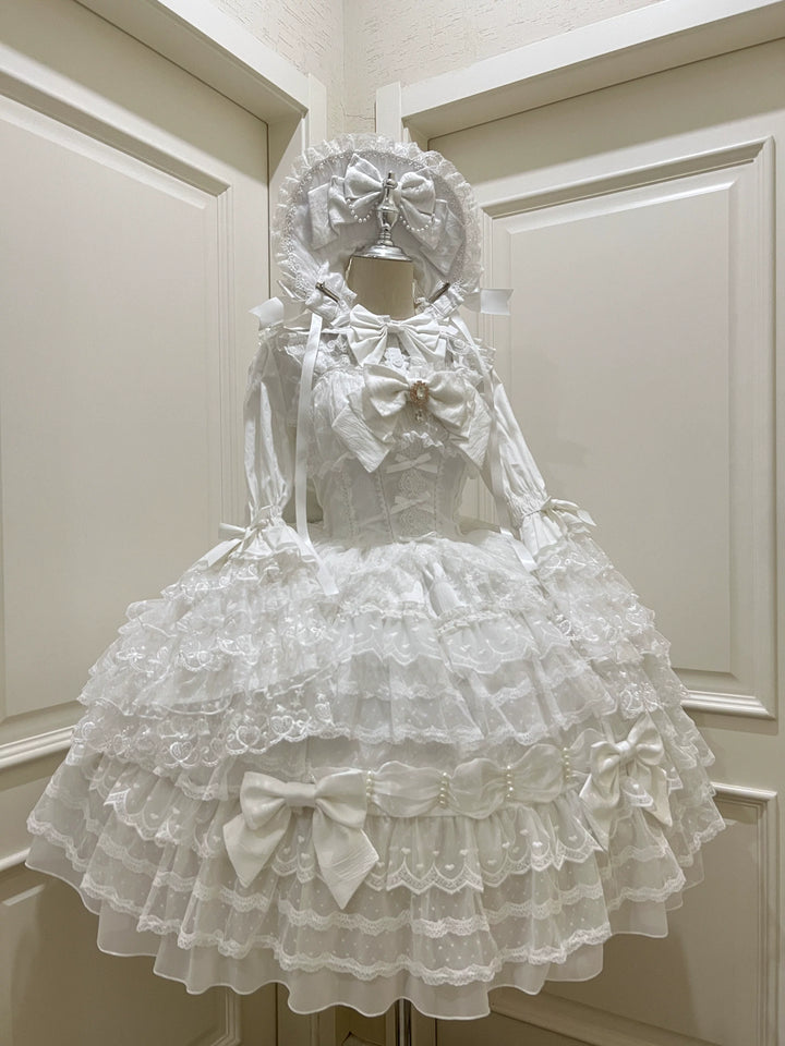 Sugar Girl~Dream Prelude~Princess Lolita JSK Suit Sweet Lolita BNT and Blouse White JSK only S