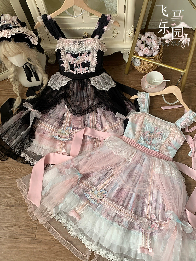 Urtto~Pegasus Park~Sweet Lolita JSK Dress Dual Color Princess Lolita Dress Set (L M S) 41528:701760