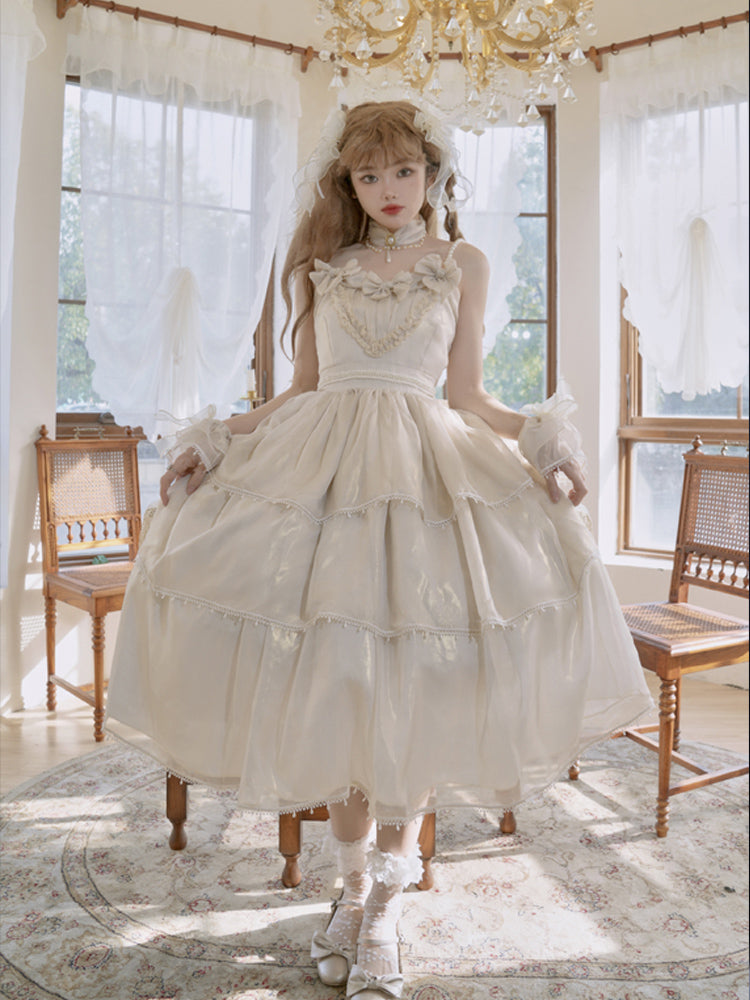 CR Cat Romance~Glazed Sand~Elegant Lolita Floral Wedding JSK S long JSK 