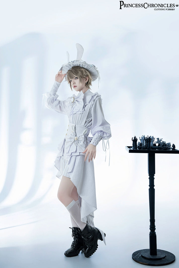 Princess Chronicles~Rabbit Theater White Moonlight~Ouji Lolita Shorts Set Corset and Rabbit Hat Accessory   