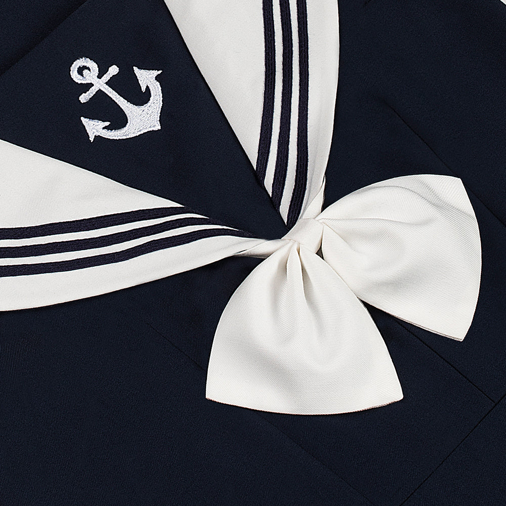 Youpairui~Amatsukaze~JK Uniform  Sailor Lolita Dress Bow Accessory free size white 