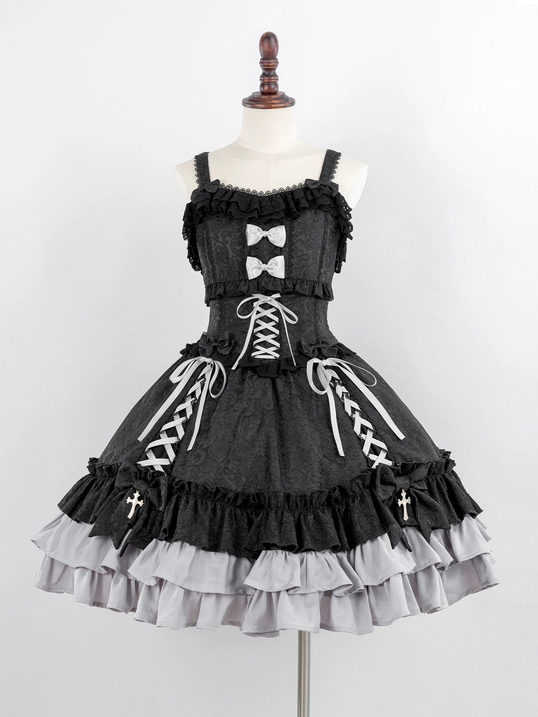 (BFM)Luna Planetarium~Evil Fang~Gothic Lolita JSK Suit Ouji Lolita Shorts Suit S Gray JSK 