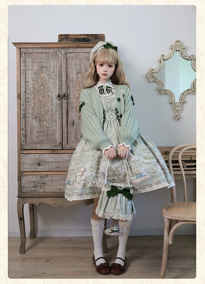 Alice Girl~Iris Study Room~Elegant Lolita JSK Classic Lolita Dress With Square Neck   