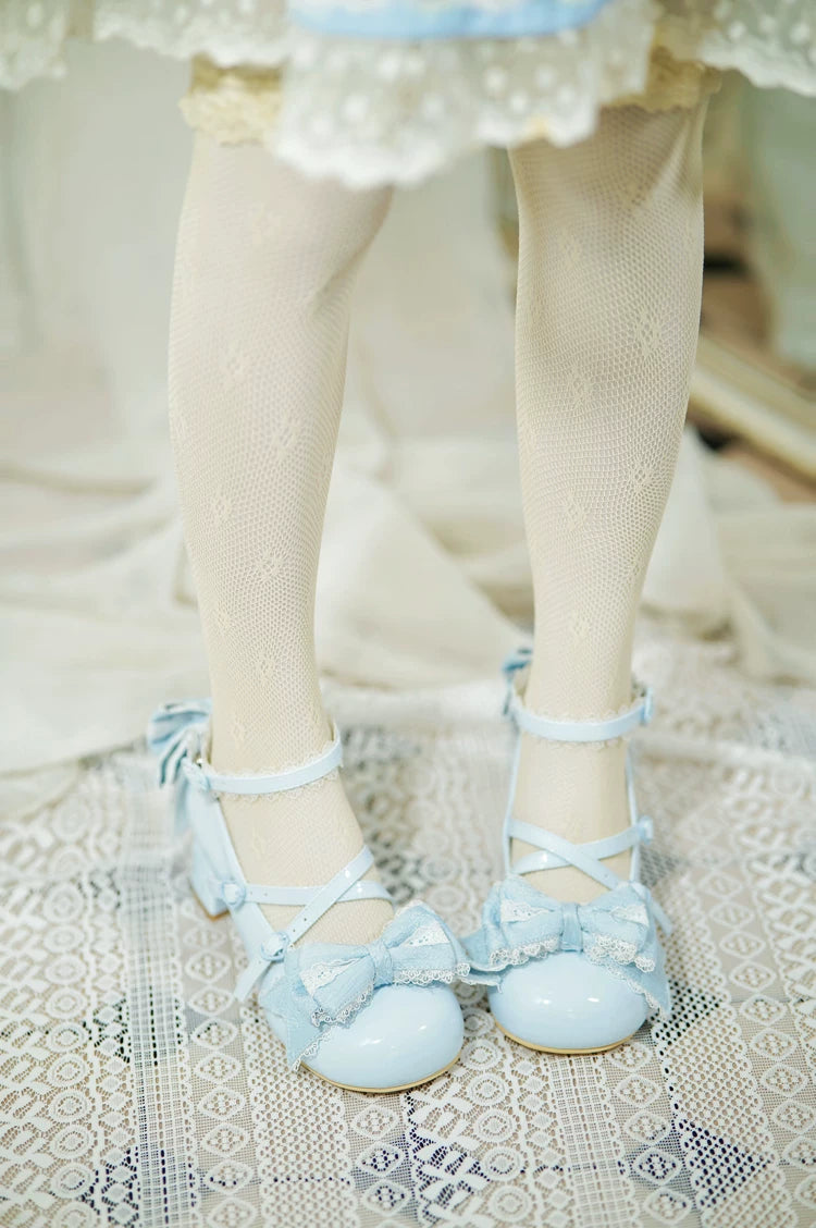 Spring Sakura - Wedding Sweet Lolita Heels Shoes, Floral Accent