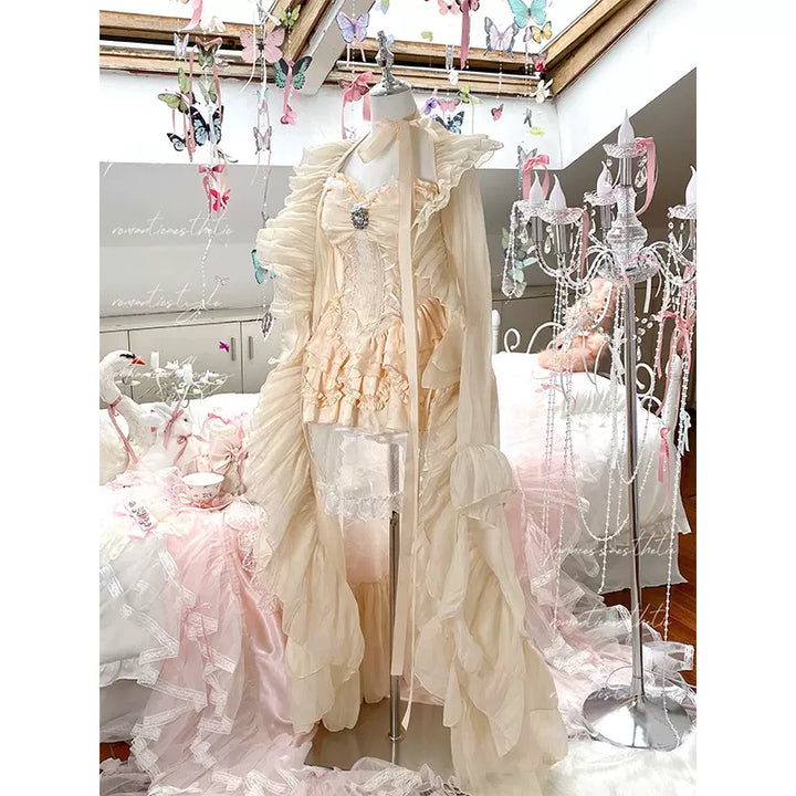 Diamond Honey~Sweet Lolita JSK Dress Sleeveless Dress for Spring Summer S Beige coat 