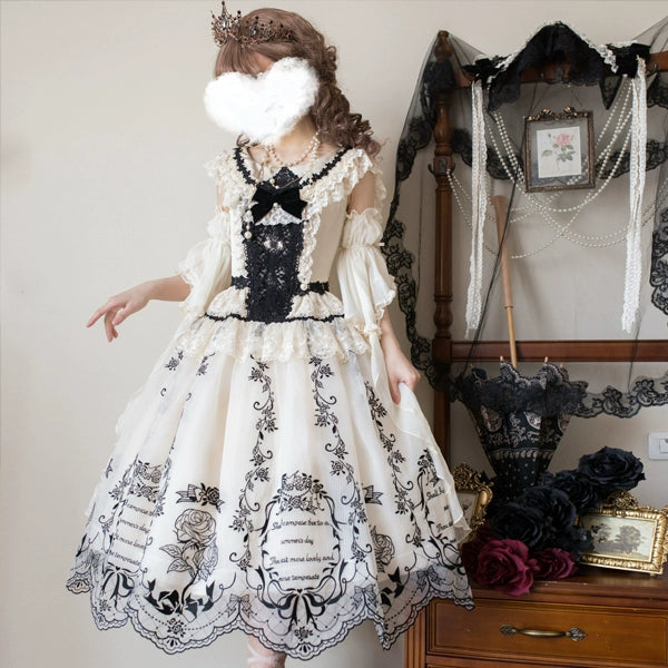 AuroraBorealis~Moonshadow~Gorgeous Wedding Lolita Dress Set Embroidered JSK SK and Bodice