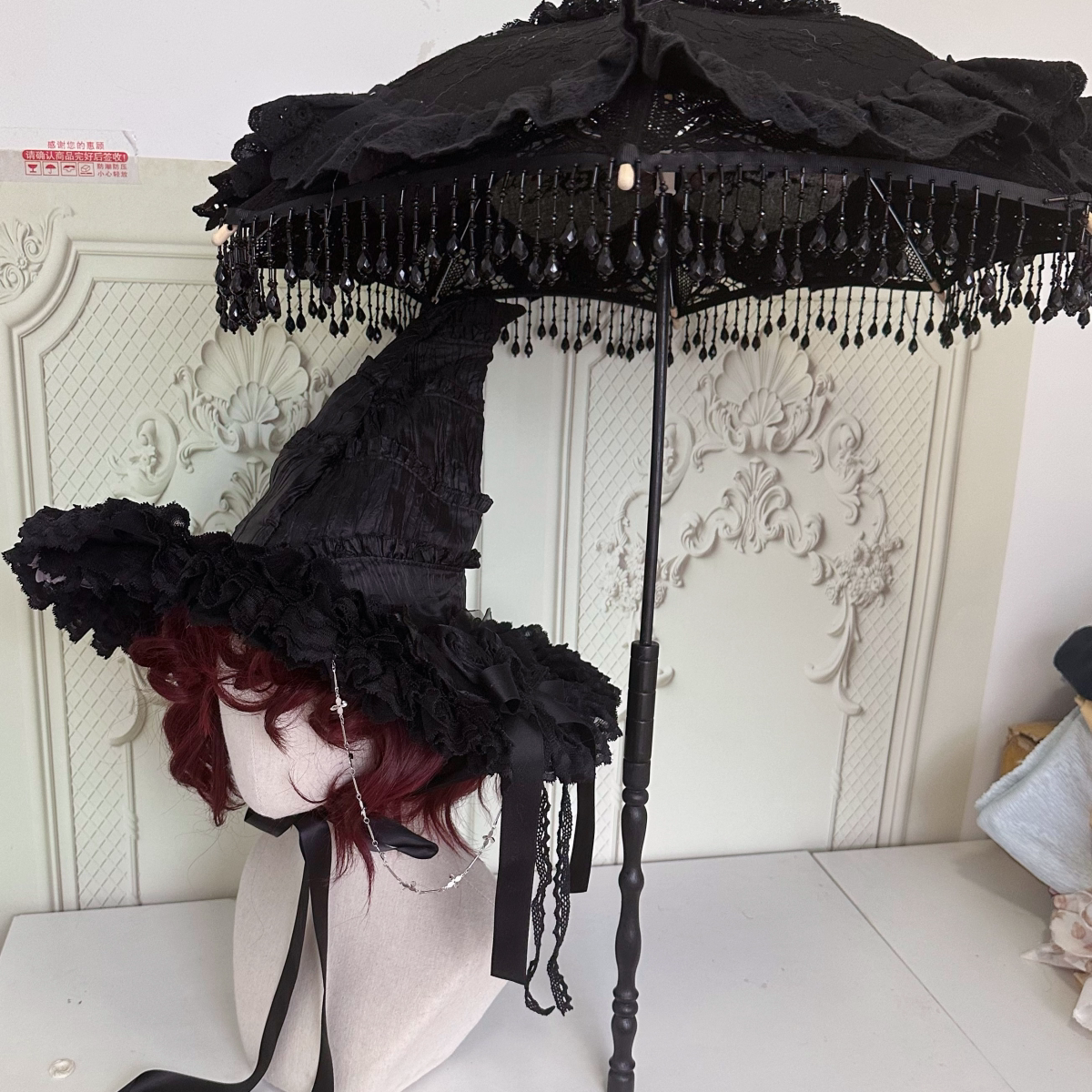 Gothic Lolita Witch Hat with Rose Bow