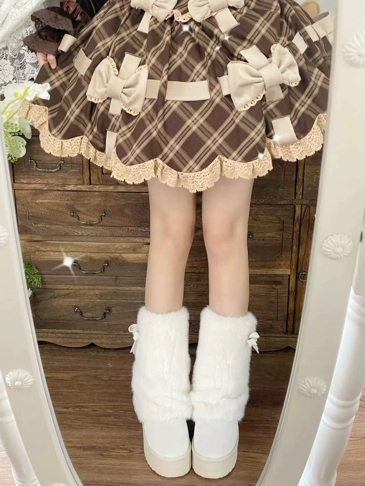 Pure Tea For Dream~Winter Love Song~Winter Lolita Mid-Calf Boots Plush Snow Boots Thick Sole