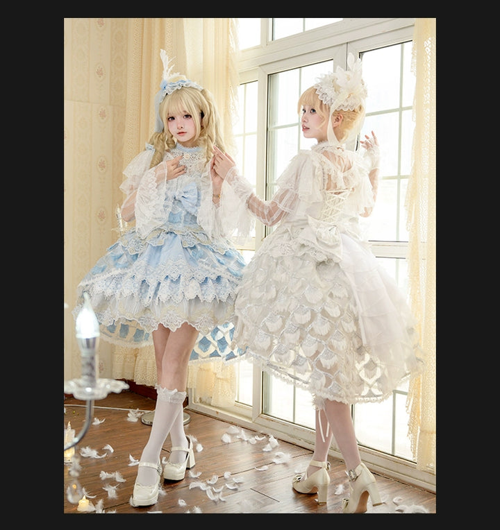 Mewroco~Peacock Feather~Sweet Wedding Lolita JSK Dress Set   