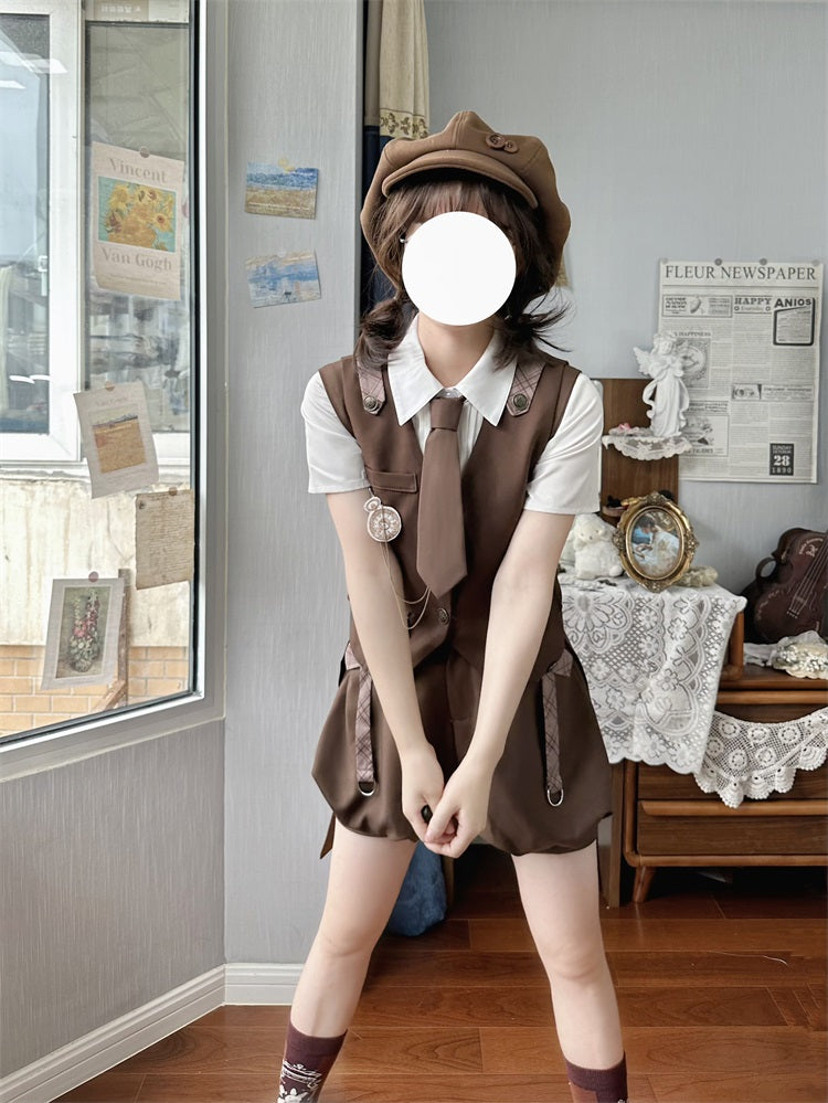 Letters from Unknown Star~Ouji Lolita Brown Short Set   