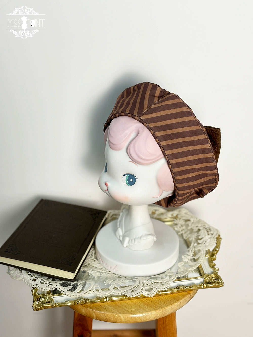 Miss Point - Classical Chocolate - Classic Lolita Accessory Bowler Hat BNT Beret Jabot 40816:677442