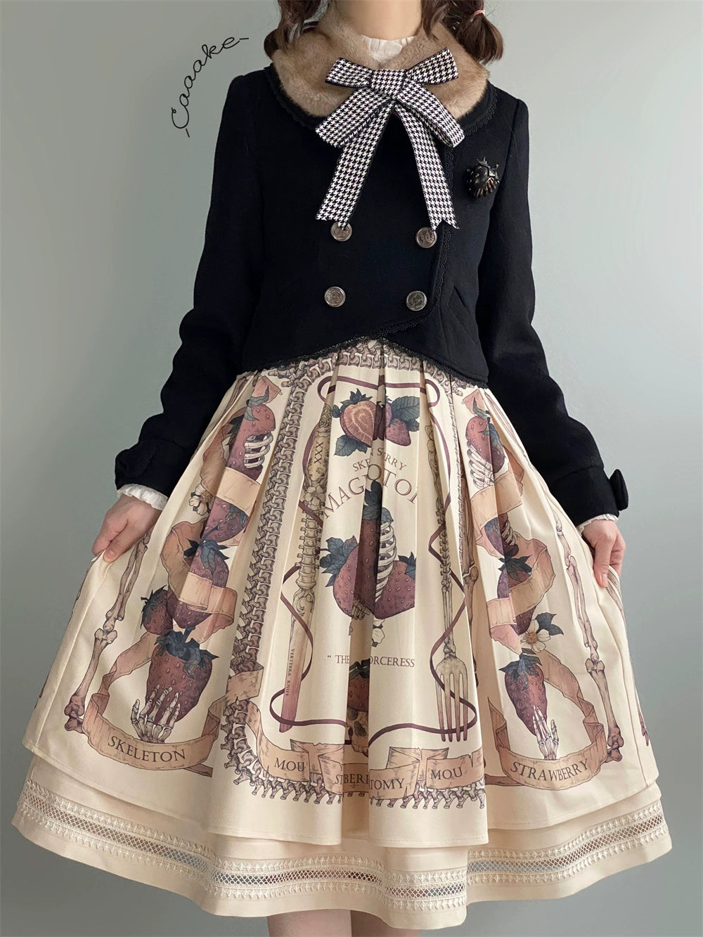 LeMiroir~Winter Solstice Coat~Sweet Lolita Woolen Coat Embroidery Skirt Short Outwear 40360:657028