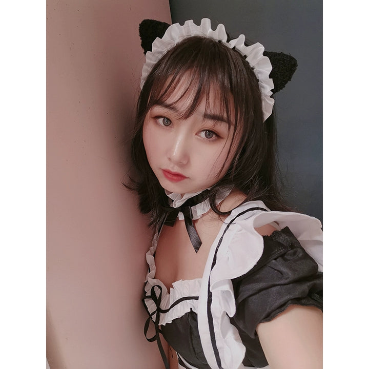 Handmade Sugar Time~Maid Lolita Cat Ear KC Kawaii Hairband   