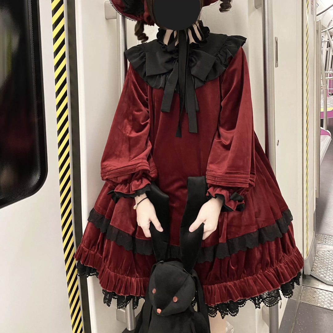 (BFM)Sanhua Cat~Annie~Gothic Lolita Dress Kawaii Lolita Long Sleeve Dress   