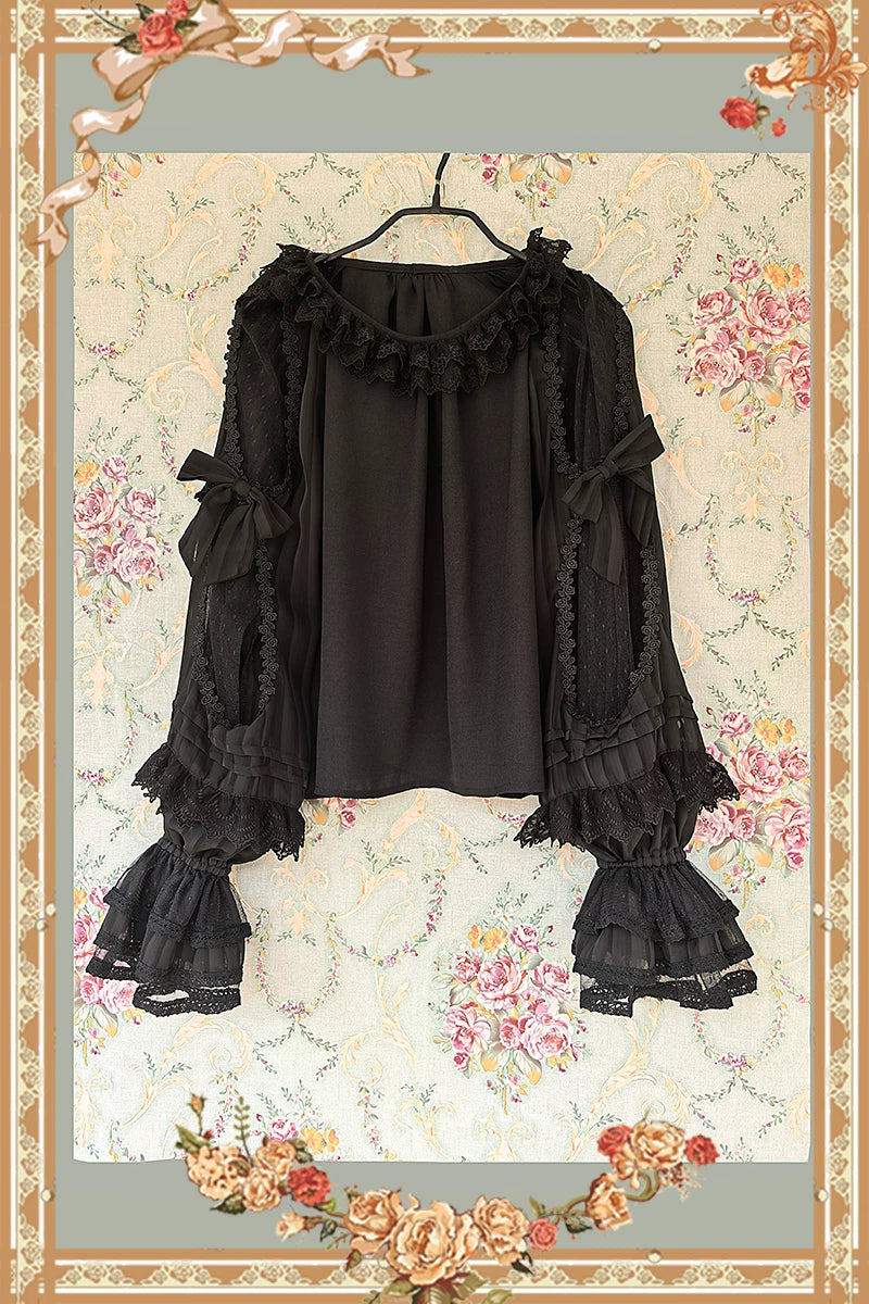 Canon Of Floral Melody - Gothic Lolita Black JSK Dress, Jacquard Pattern