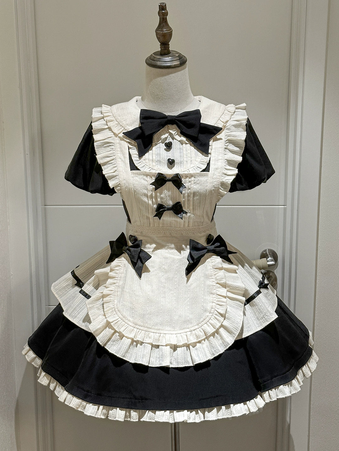 Hawthorn Berries - Maidette - Halloween Maid Lolita Apron OP Dress S Short OP + Apron