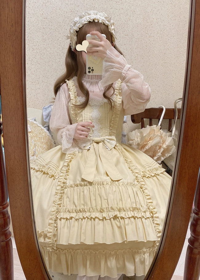 Cheese Cocoa~Doll Story~Cotton Lolita JSK Dress Open Front Kawaii Shirt   