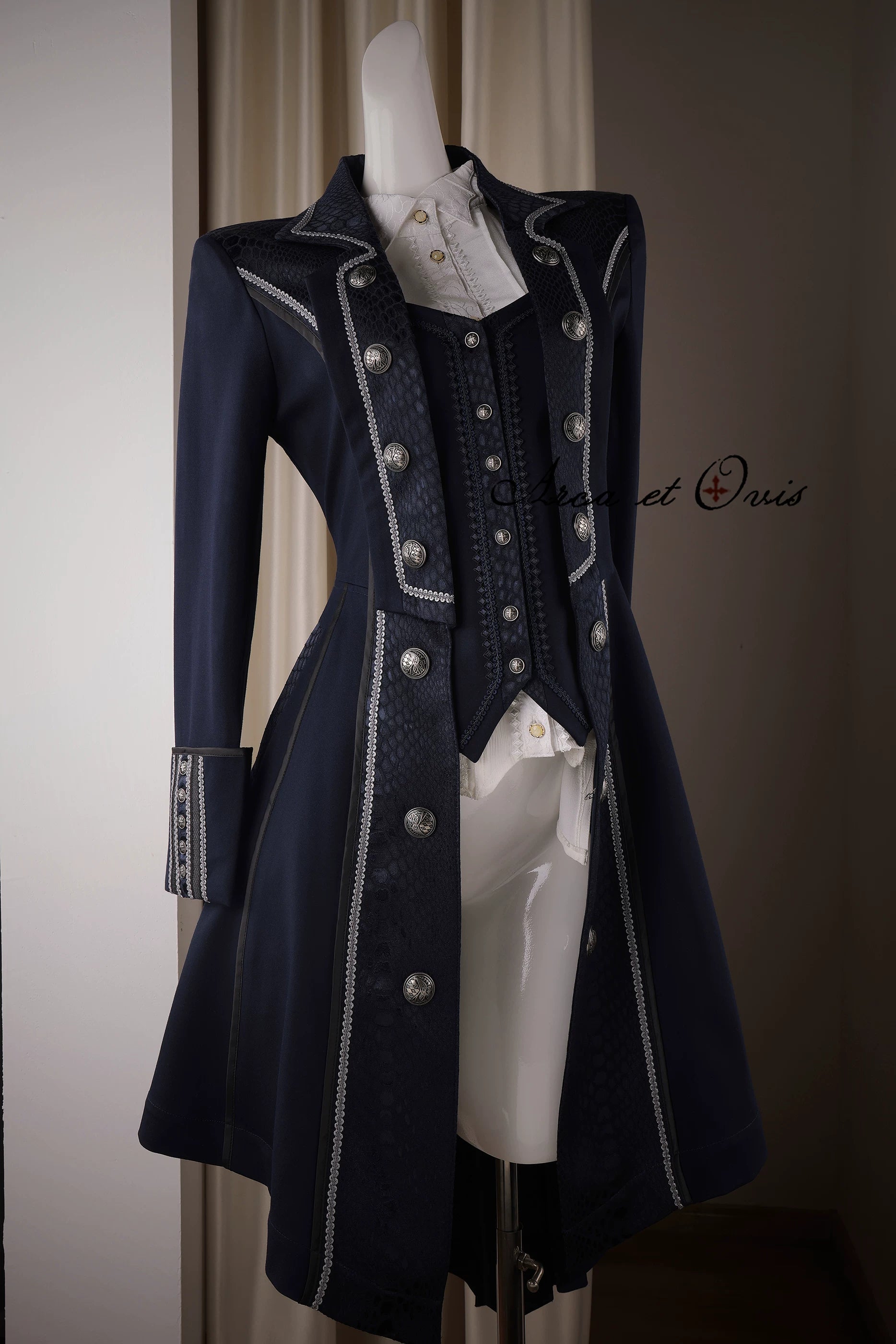 Bat Wing - Embroidery Ouji Lolita Coat, Detachable Front Panels 44433:808150