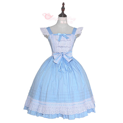Magic Tea Party~Cute Lolita Jumper Skirt Multicolors JSK L Sapphire blue JSK 