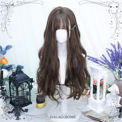 Dalao~Daily Lolita Wig Long Curly Various Styles Ins KOL Wig M94 Cold Brown  