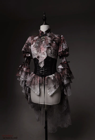 Lilith House~Horror Park~Gothic Lolita Irregular Hem Corset   